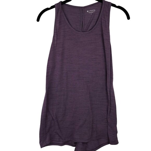 Athleta ESSENCE SPACEDYE TIE BACK TANK Agate Volcanic Violet Bow Racerback L - Picture 4 of 9